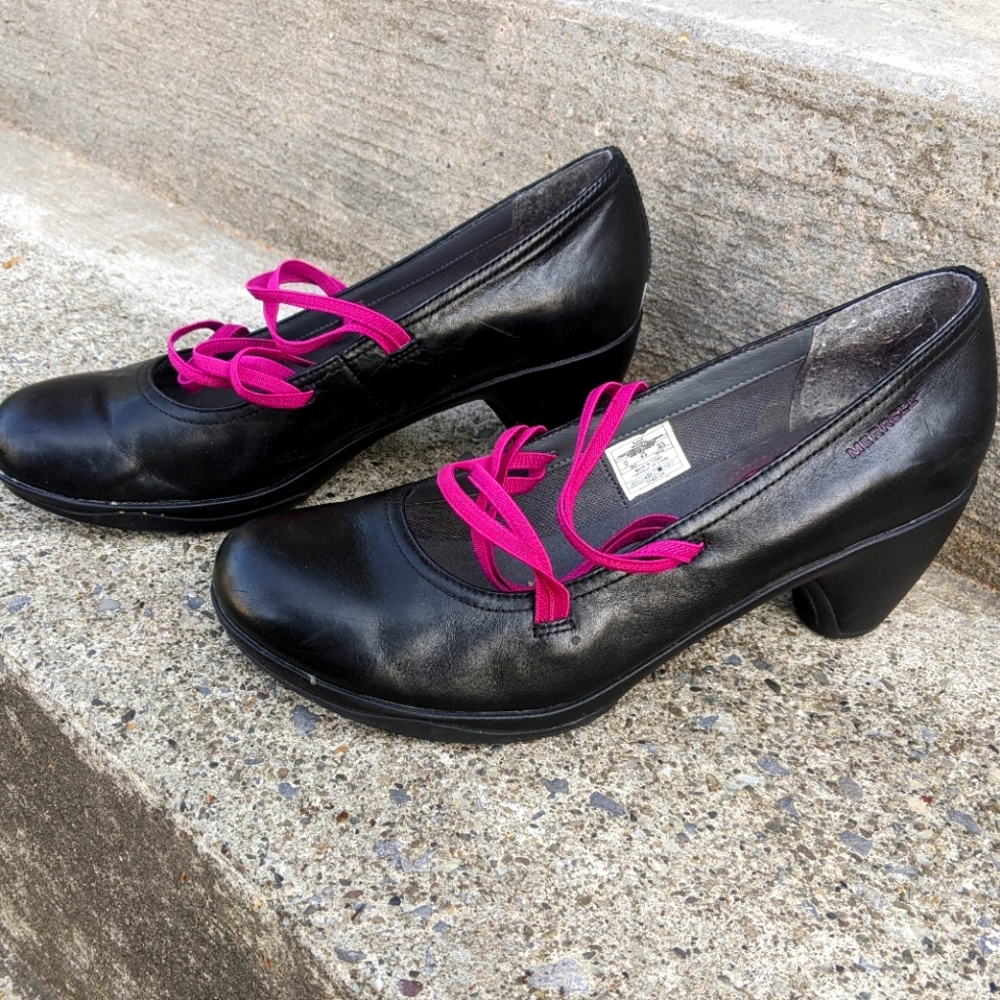 Merrell Cycling Evera Black Leather Pumps Womens sz 11